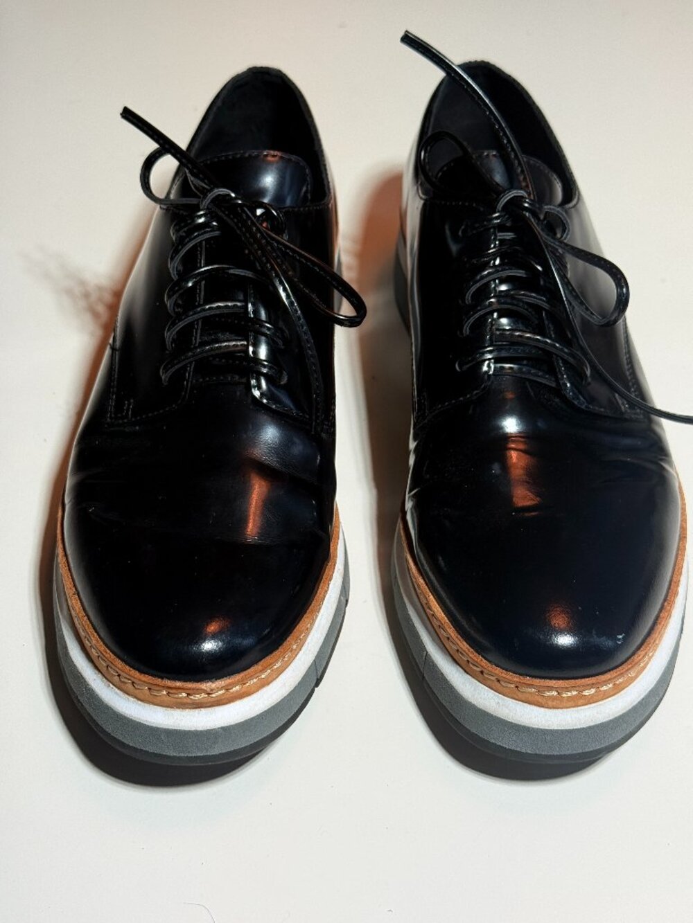 Jeffrey Campbell Shiny Leather Oxford Shoes Women's Size 7